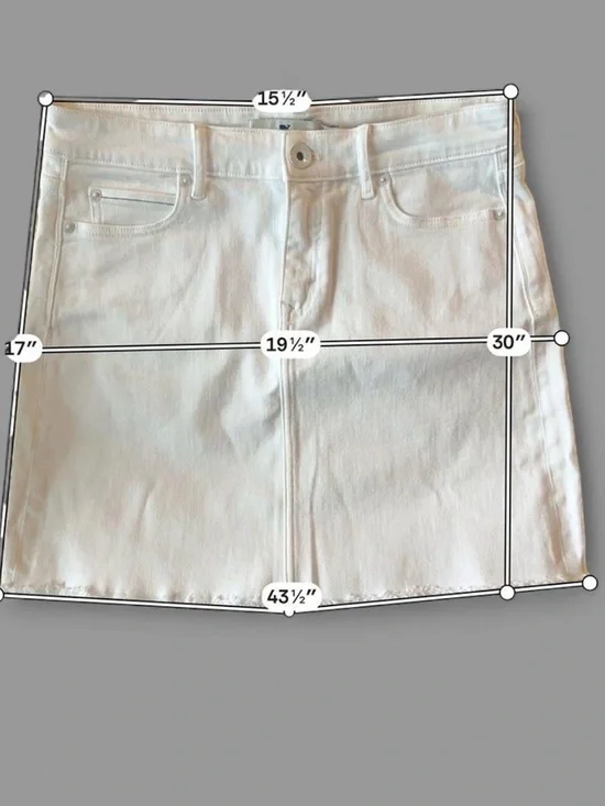 Vineyard Vines White Denim Raw Hem Mini Skirt - Size 8 - Picture 3 of 6
